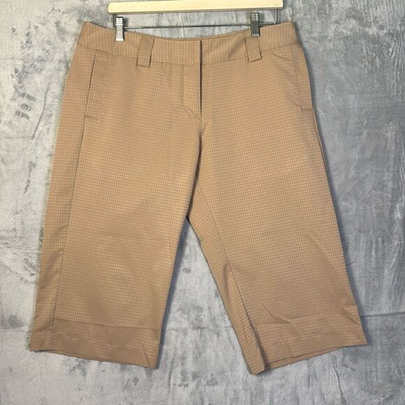 Adidas Khaki Tan Athletic Golf Shorts Size 12 - Picture 1 of 9